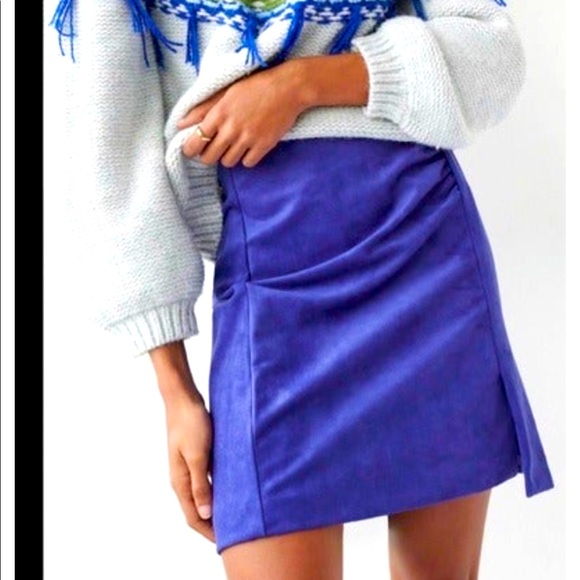 Anthropologie Dresses & Skirts - NWT Anthropologie Blue Faux Suede Skirt